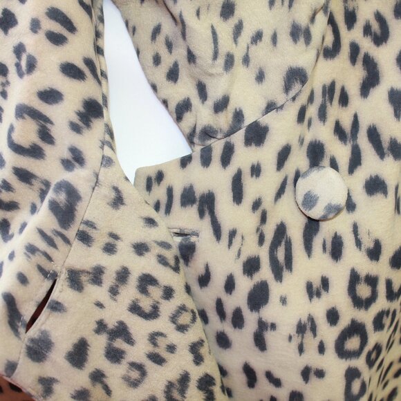 #258 Chico's Animal Print Leather Dress Jacket Size 3 (16) - Picture 9 of 10